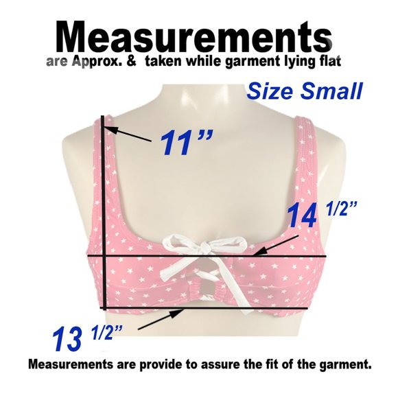 2/$10 💥 NEW (S) Sugar Coast Pink White Star Pattern Swimsuit Bikini Top (524) - Picture 5 of 7